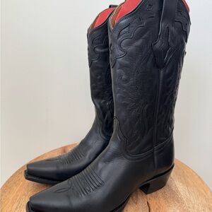 Resistol Ranch by Lucchese Black Leather Square Snip Toe Womens 8 B NEW w/ Box